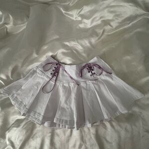 Sugar Thrillz White and Purple Mini Skater Skirt
